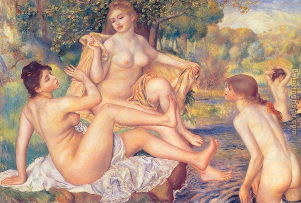 The Large Bathers painting - Pierre Auguste Renoir The Large Bathers art painting